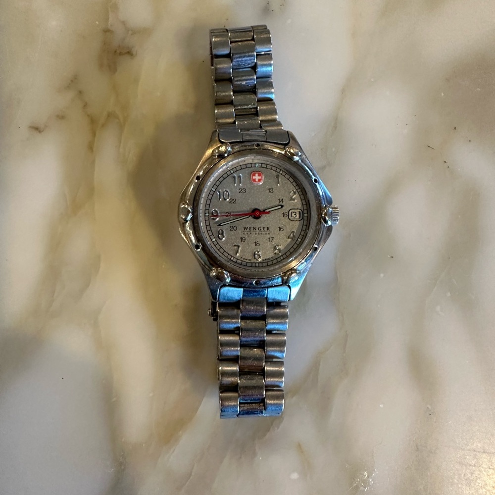 Woman’s Swiss army watch Wenger design circa 1994.